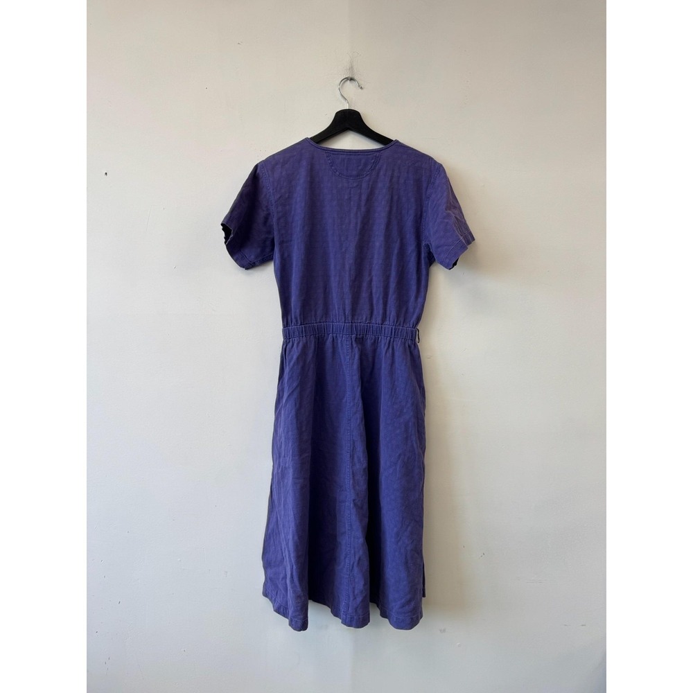 Vintage L.L. Bean Dress Womens 10P Purple Polka Dot Fit & Flare Midi Hong Kong‎
